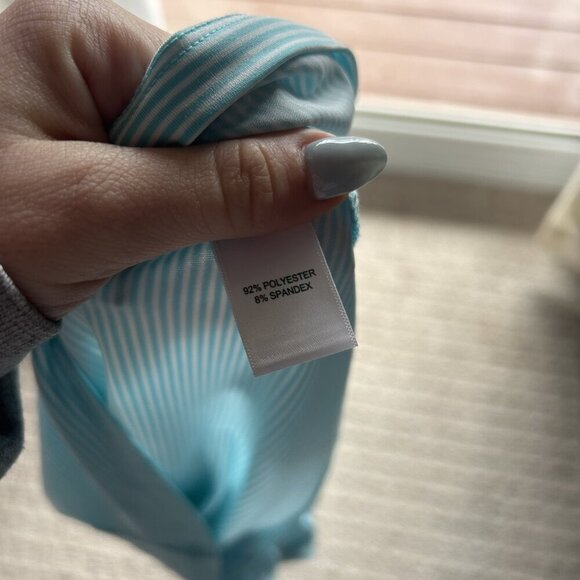 Sport Haley Womens Size XS Top Golf Polo Shirt Blue White Striped Outdoor - Picture 7 of 8